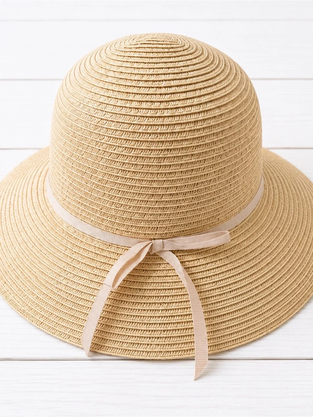 Riviera Women’s Beige Straw Sun Hat One Size – Wide Brim Summer Beach Hat
